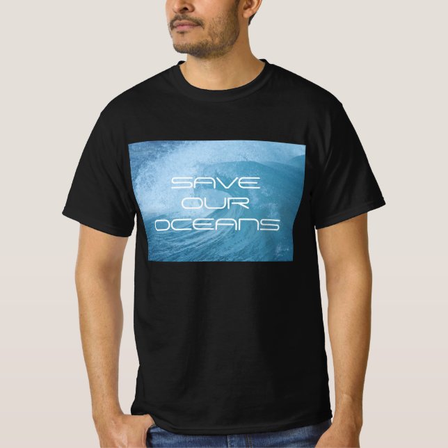 SAVE OUR OCEANS WAVE SURF GRAPHIC TEE SHIRT (Front)