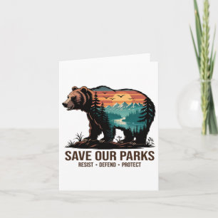 Save Our Parks Environmental Hiking Nature Lover T Card