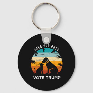 Save Our Pet Vote Trump 2024 Funny Cat Lover Dog L Key Ring