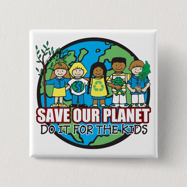 Save Our Planet 15 Cm Square Badge (Front)