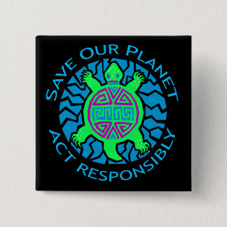 SAVE OUR PLANET 15 CM SQUARE BADGE
