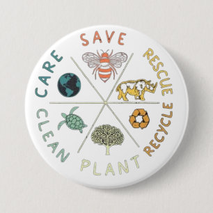 🌎💚 Save Our Planet 🌿 7.5 Cm Round Badge