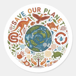 SAVE OUR PLANET CLASSIC ROUND STICKER