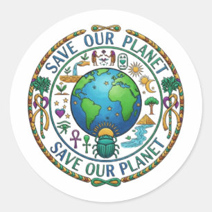 SAVE OUR PLANET CLASSIC ROUND STICKER