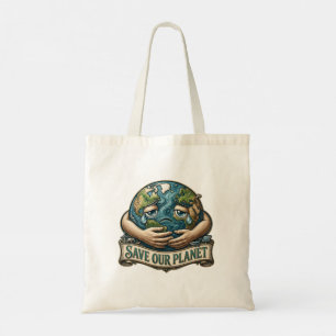 Save Our Planet Crying Earth Eco Awareness  Tote Bag