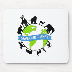 Save Our Planet Cute Earth Day Men Women Kids Mouse Pad