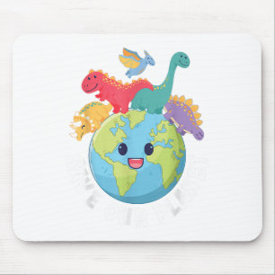 Save Our Planet Dinosaur Earth Day 2024 Kids Boys Mouse Pad