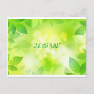 Save Our Planet Environmental Green Postcard