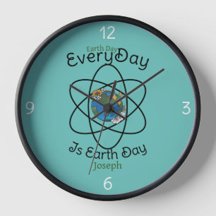 save our planet, every day is earth day, custom  clock