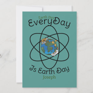 save our planet, every day is earth day, custom holiday card