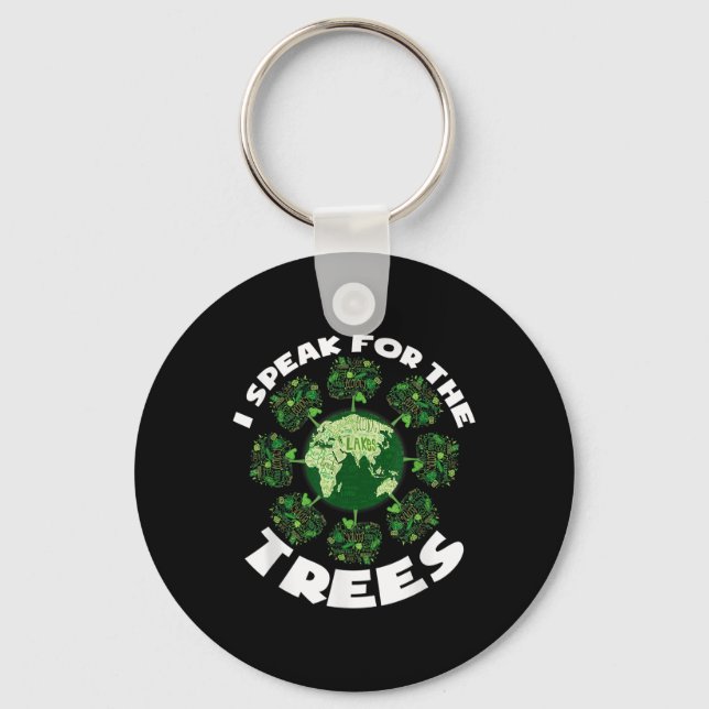 Save Our Planet For Environmental Protection Trees Key Ring (Front)