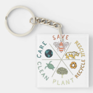 🌎💚 Save Our Planet 🌿 Key Ring