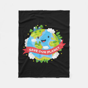 Save Our Planet Mother Earth Environmental Protect Fleece Blanket