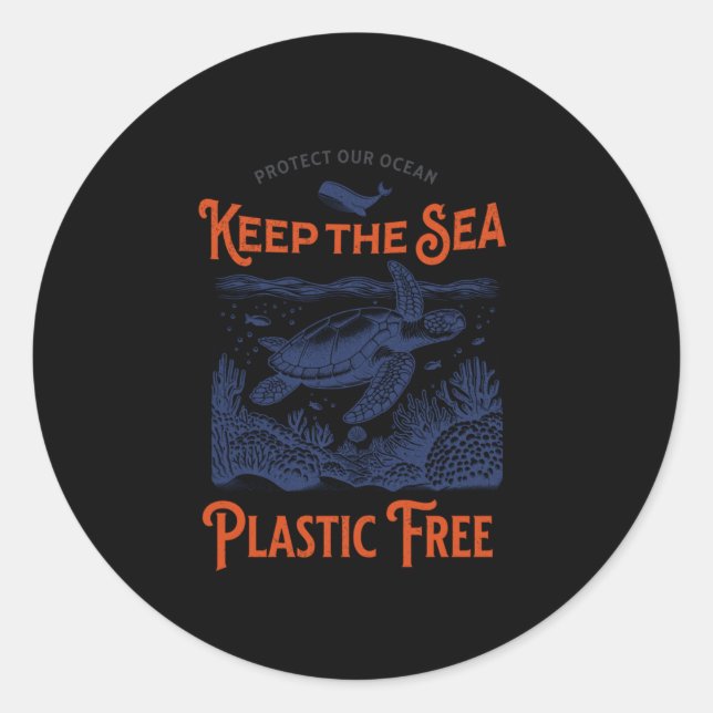Save Our Sea  Classic Round Sticker (Front)