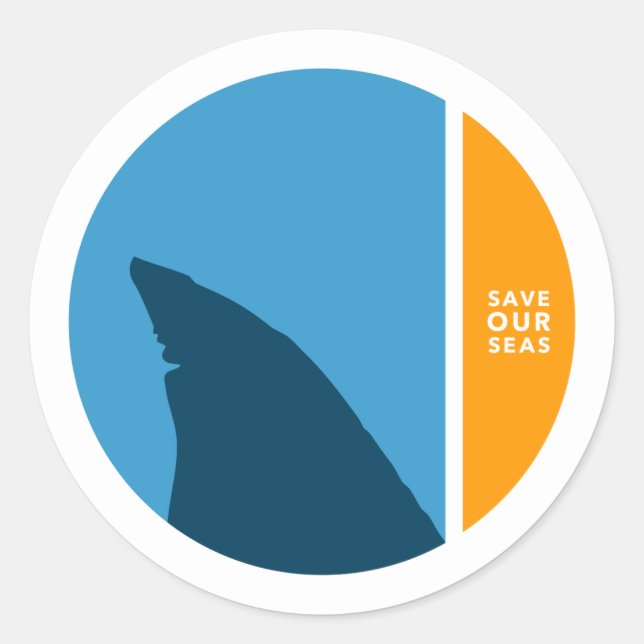 save our seas circles classic round sticker (Front)