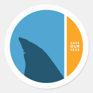 save our seas circles classic round sticker