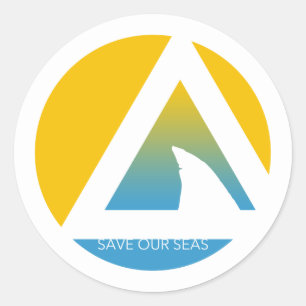 save our seas tricircles classic round sticker