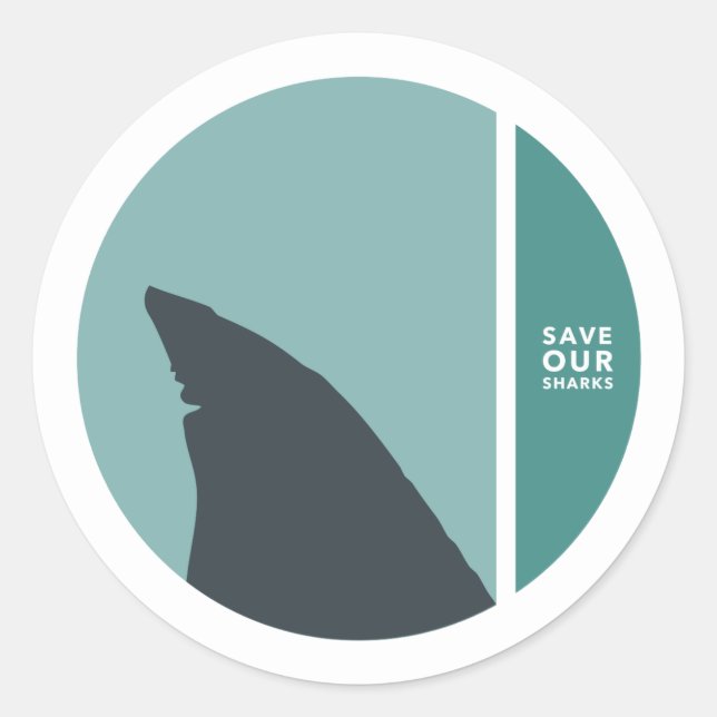 save our sharks circles classic round sticker (Front)