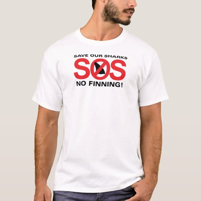 Save Our Sharks No Finning Men's Basic T-Shirt (Front)