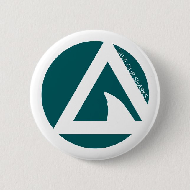save our sharks tricircles 6 cm round badge (Front)