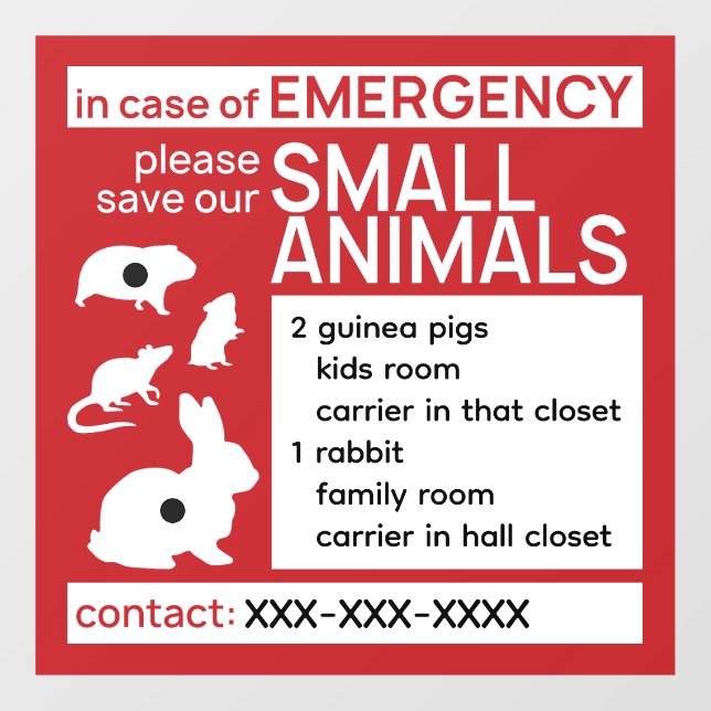 Save Our Small Pets Editable (Sheet)