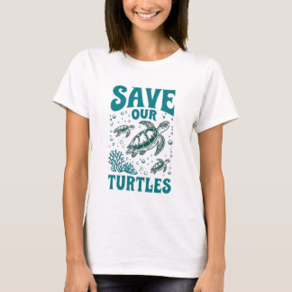 Save our turtles conservation print t-shirt