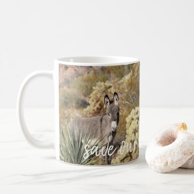 Save Our Wild Burros Coffee Mug (With Donut)
