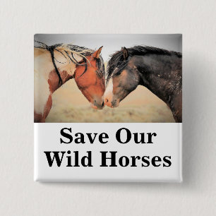 Save Our Wild Horses 15 Cm Square Badge