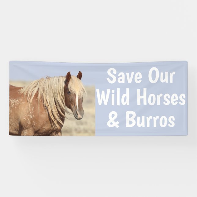 Save Our Wild Horses 2.5 x 6 Banner (Horizontal)