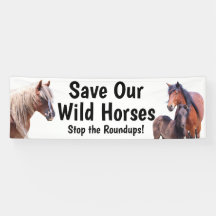 Save Our Wild Horses 2.5 x 8 Banner