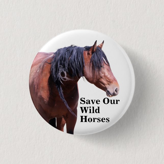 Save Our Wild Horses 3 Cm Round Badge (Front)