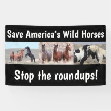 Save Our Wild Horses 3 x 5 Banner