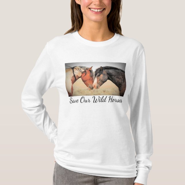 Save Our Wild Horses Long Sleeve T-Shirt (Front)