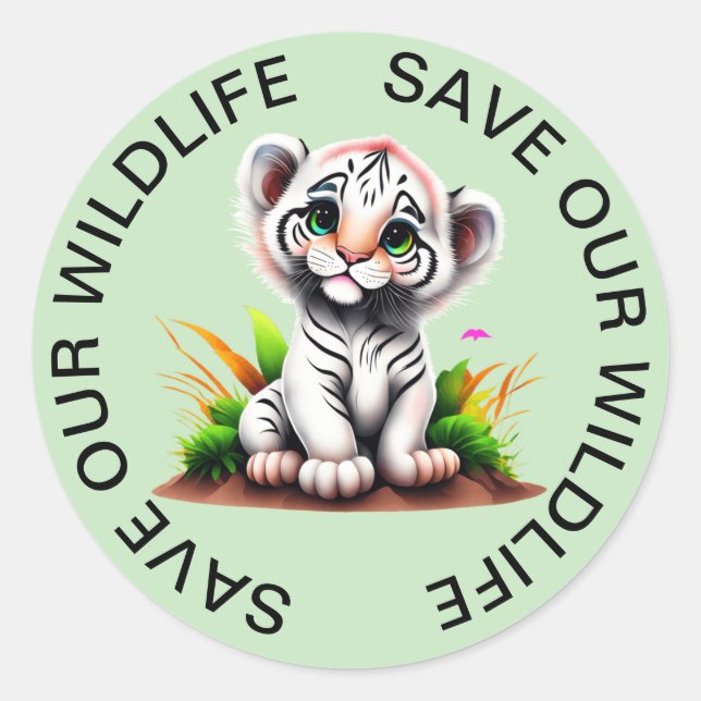 Save our Wildlife Snow Leopard Stickers (Front)