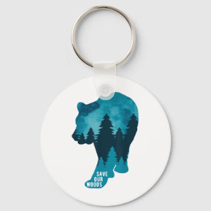 Save Our Woods Environmental Protection Bear Grizz Key Ring