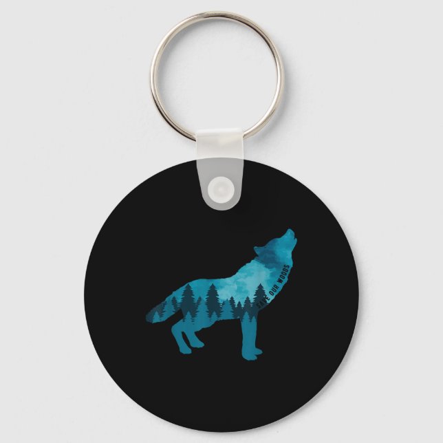 Save Our Woods Environmental Protection Howling Wo Key Ring (Front)