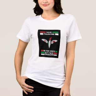 Save Palestine T-shirt With Palestine Map Gaza T Tri-Blend Shirt