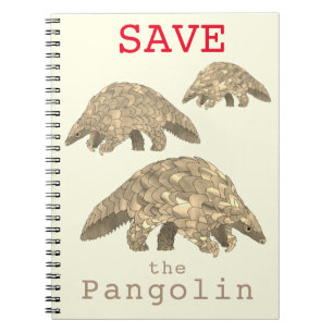 Save Pangolin Endangered Animal Rights Activism Notebook