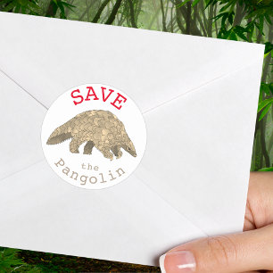 Save Pangolins Endangered Animal Rights Activism  Classic Round Sticker