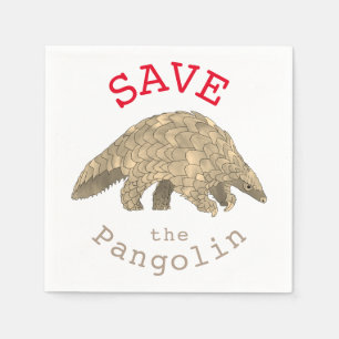 Save Pangolins Endangered Animal Rights Activism Napkin