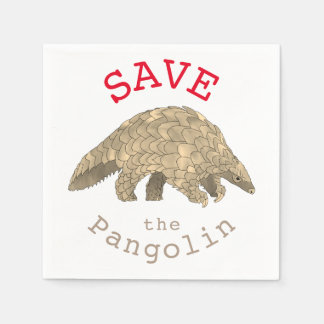 Save Pangolins Endangered Animal Rights Activism Napkin
