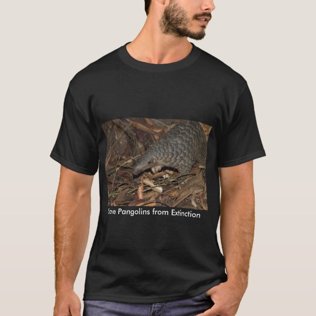 Save Pangolins from Extinction T-shirt Black (Front)