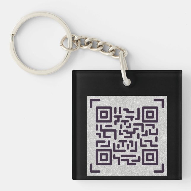 Save Paper with this QR CODE Business Card Black   Key Ring (Front)