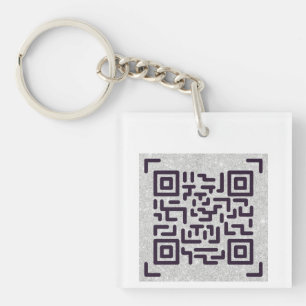 Save Paper with this QR CODE Business Card White Key Ring
