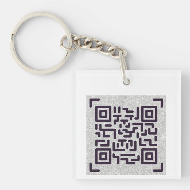 Save Paper with this QR CODE Business Card White Key Ring (Front)
