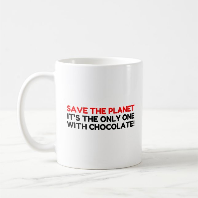 Save Planet Chocolate Coffee Mug (Left)