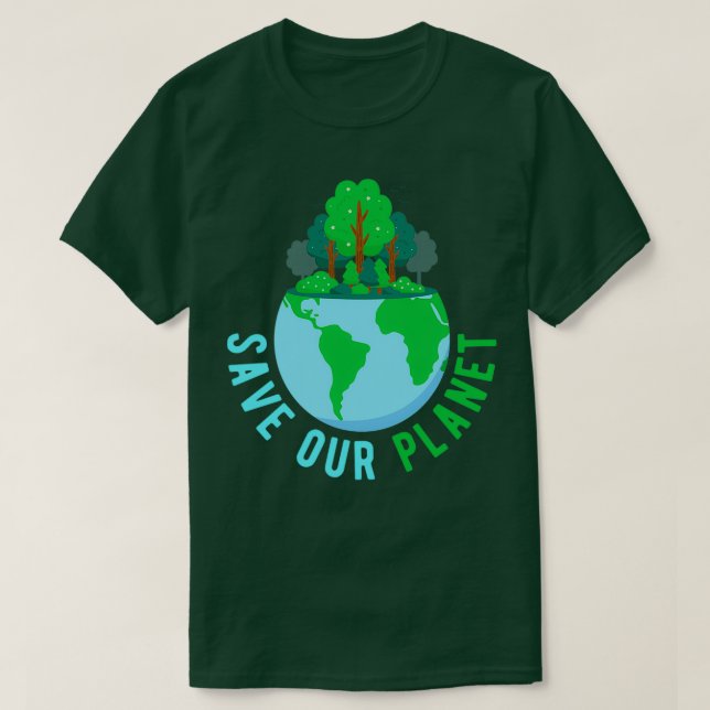 Save Planet Climate Change T-Shirt (Design Front)