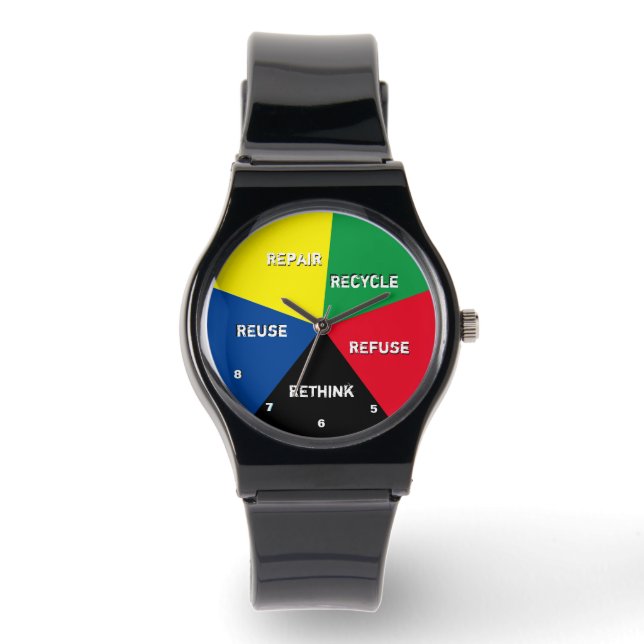 SAVE PlaneT timE - Recycle, ReUse, ReFuse, Rethink Watch (Front)