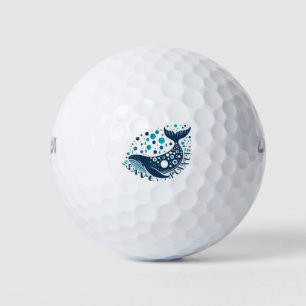 Save planet whale artwork for eco awareness golf balls