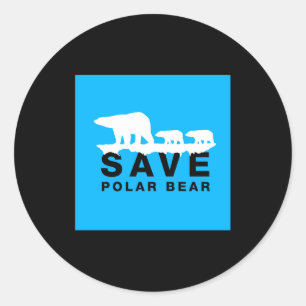 Save Polar Bear T Shirt Classic Round Sticker